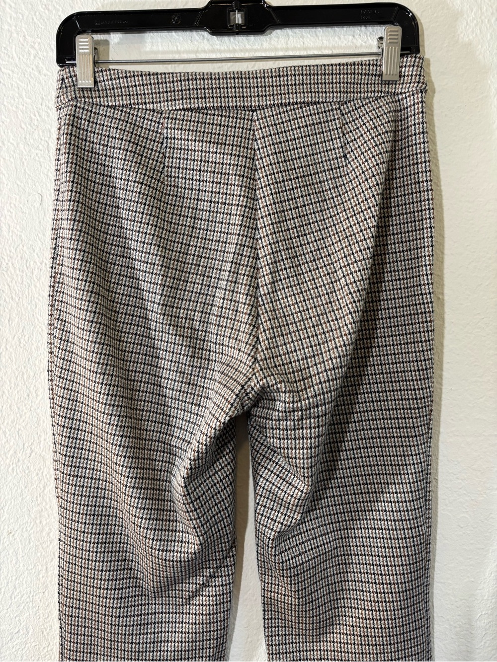 Theory Stratton Knit Cropped Pants Brown Black Grey Houndstooth Plaid Ankle 2 - Picture 10 of 14